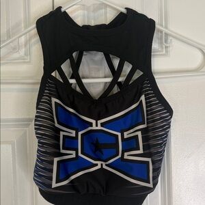 Varsity Black and Blue Sports Bra